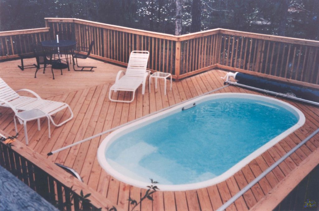 The Fort Meyers is one of our original fiberglass pool designs. In fact, we've brought out the old-school images to showcase how long this pool has been around. It's petite size of only 2,650 gallons makes it one of the small fiberglass pools we have to offer!